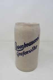 1 Liter Stoneware Lowenbrauerei Grafenwohr Beer Mug