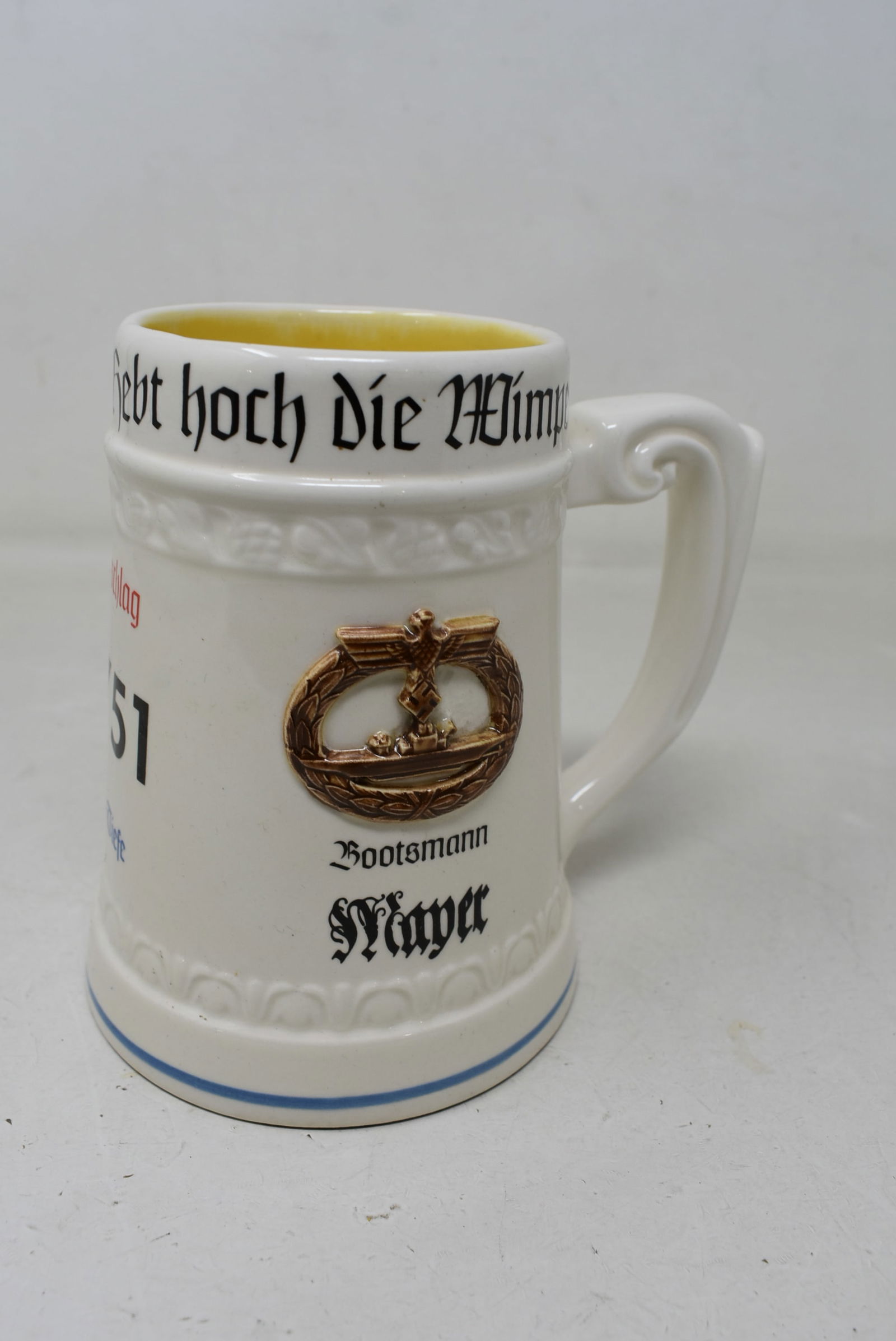 WWII German U-751 U-Boat Beer Mug (1 of 6)