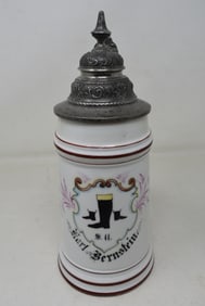 1/2 Liter German Military Beer Stein with Pewter Lid