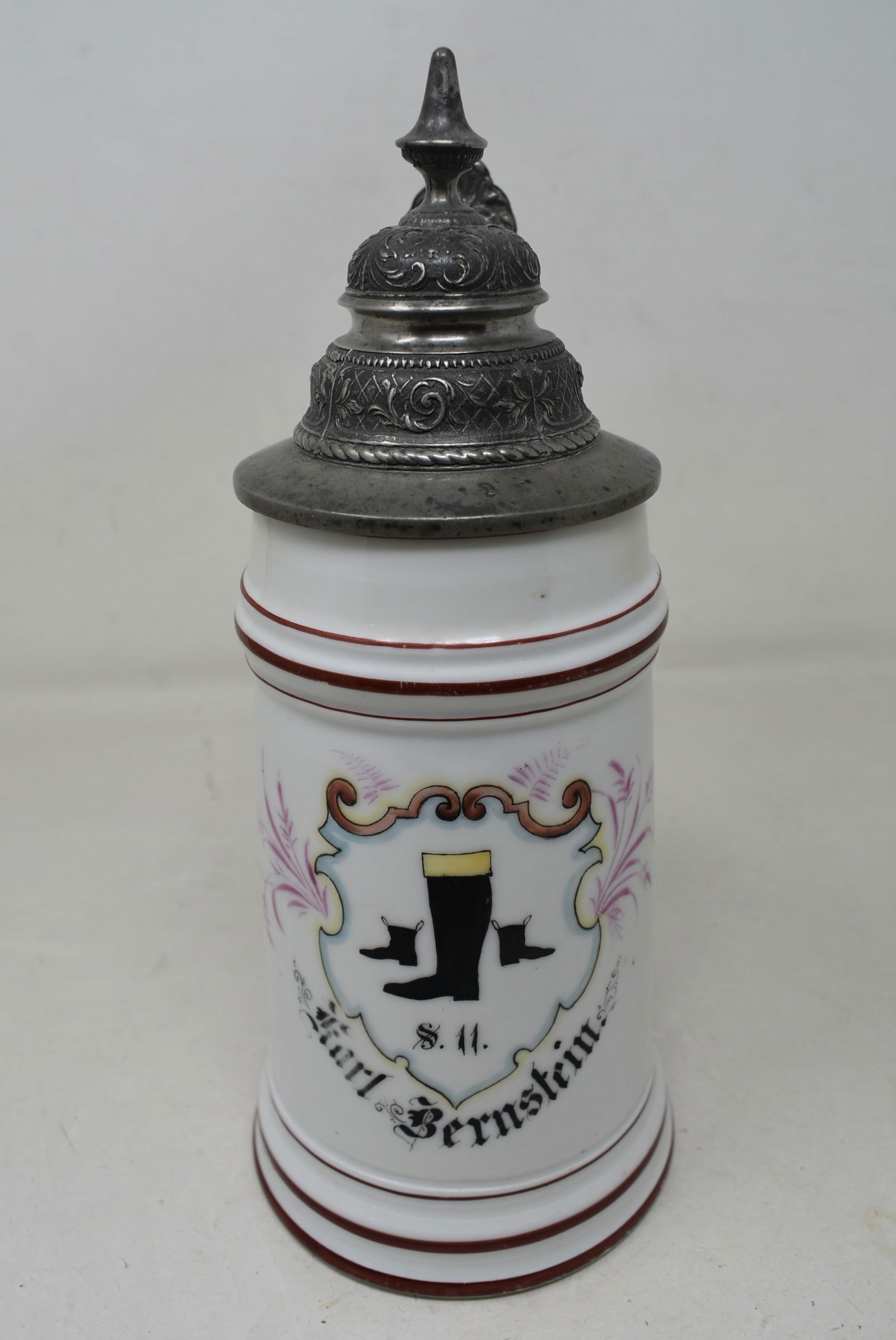 1/2 Liter German Military Beer Stein with Pewter Lid (1 of 7)