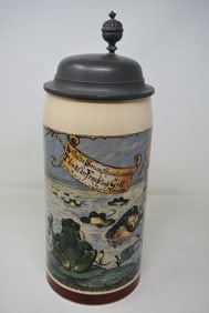 Villeroy & Boch Mettlach 3 Liter Beer Stein Drinking Frogs #1526