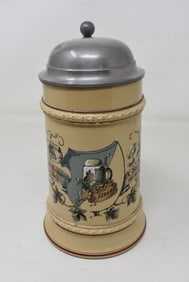 1/2 Liter Mettlach Beer Stein #406 Hand-Painted