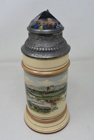 1/2. Liter Gruss Auerbach German Beer Stein with Prism Lid
