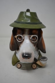 Schierholz 1/2 Liter Character Beer Stein "Gentleman Dog with pipe" Colorized non Cream