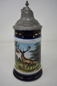 1/2 Liter Porcelain Beer Stein with Deer