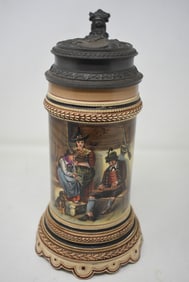 1/2 Liter German Beer Stein with Pewter Lid Pauson