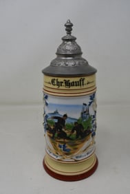 German 1/2 Liter Regimental Beer Stein with Lithophane