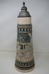 Merkelbach & Wick 3 Liter German Beer Stein Tavern Scene