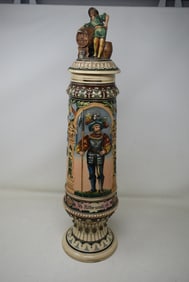 17" German Pokal Beer Stein Romantic Scene