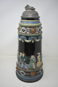 3 Liter German Beer Stein with Courting Scenes