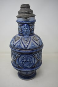 Blue Salt Glaze Relief Beer Stein 2 Liter?