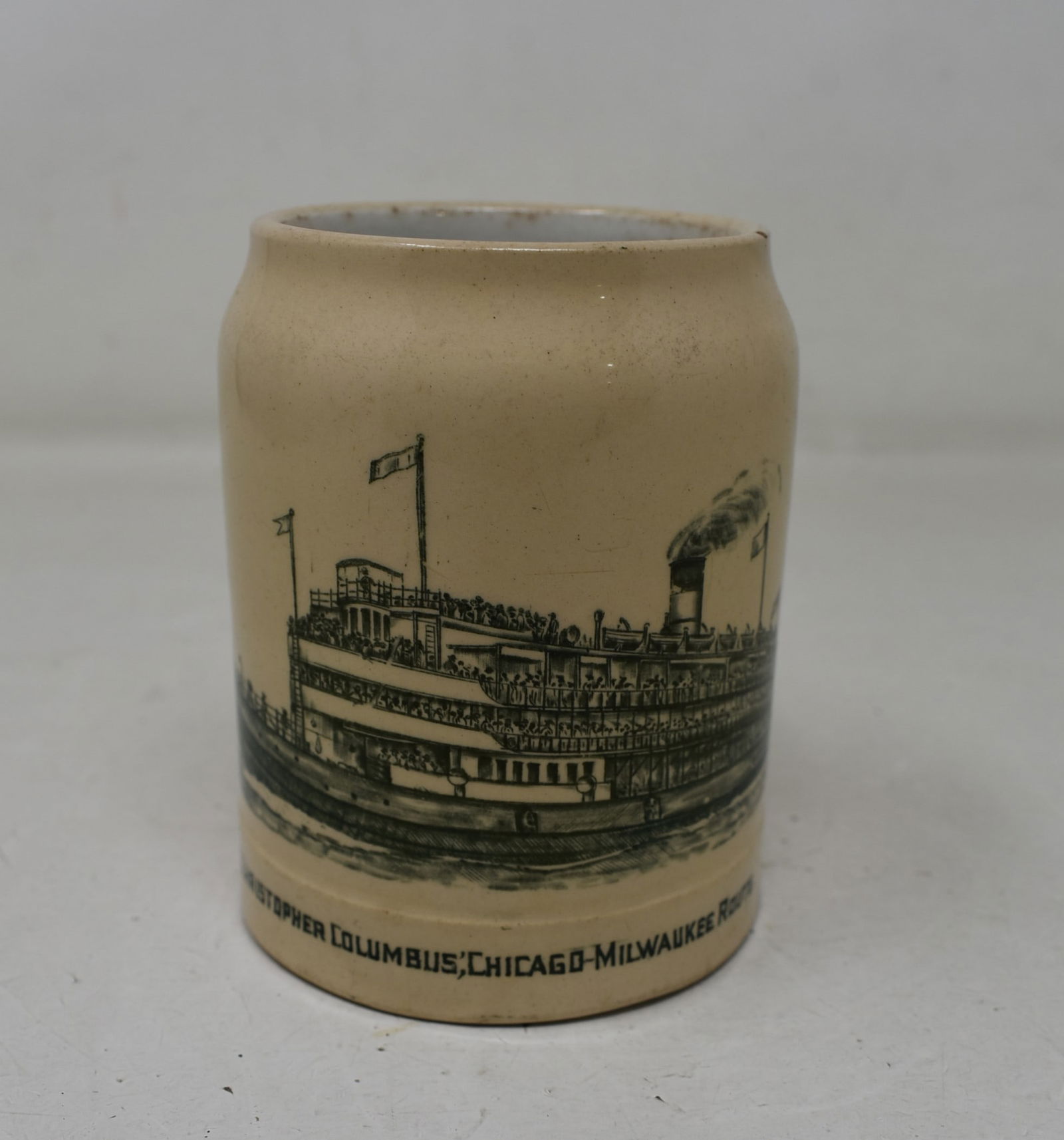 SS Christopher Columbus Chicago/Milwaukee Route 1/4 L Beer Mug Green Version (1 of 7)