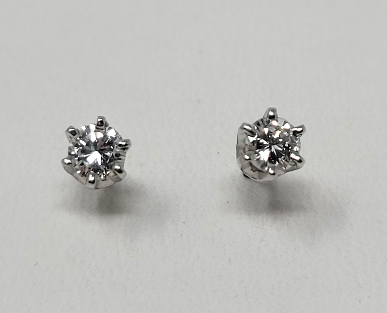 14K White Gold .5 TCW Diamond Stud Earrings (1 of 6)