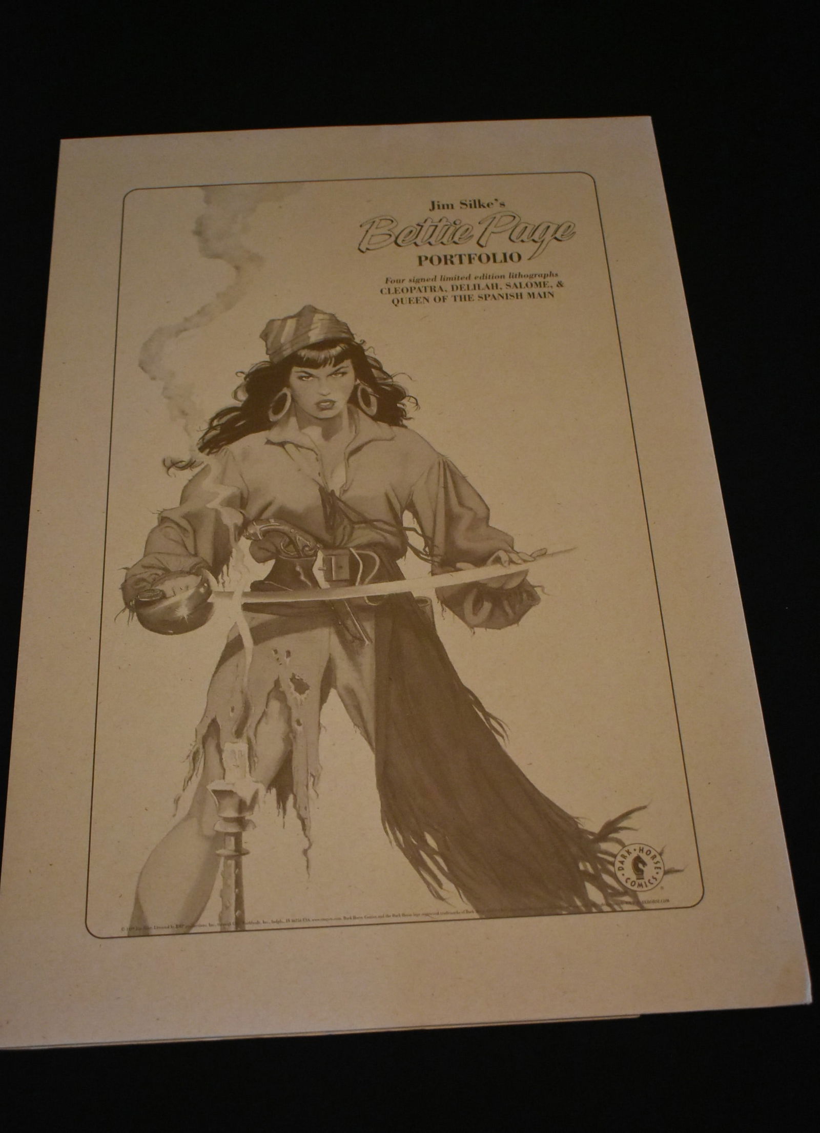 Jim Silke's Bettie Page Portfolio with 4 Hand Signed & Numbered Lithos (1 of 7)