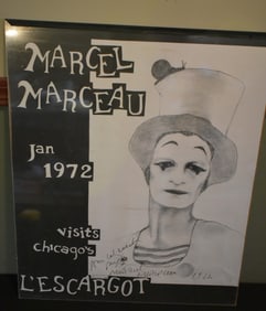 Marcel Marceau Poster L'Escargot Chicago 1972 Anita E. Alexander Artist