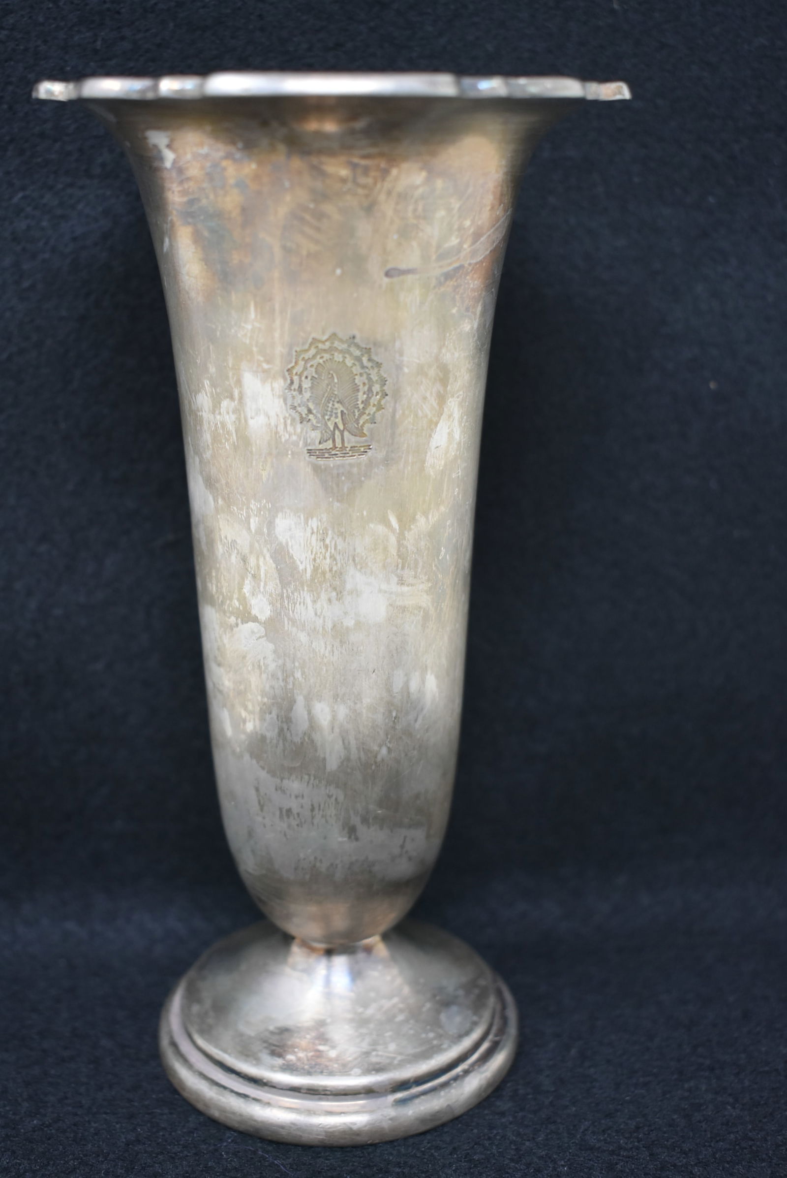 Vintage Silver Plate Vase with Peacock Marks (1 of 5)