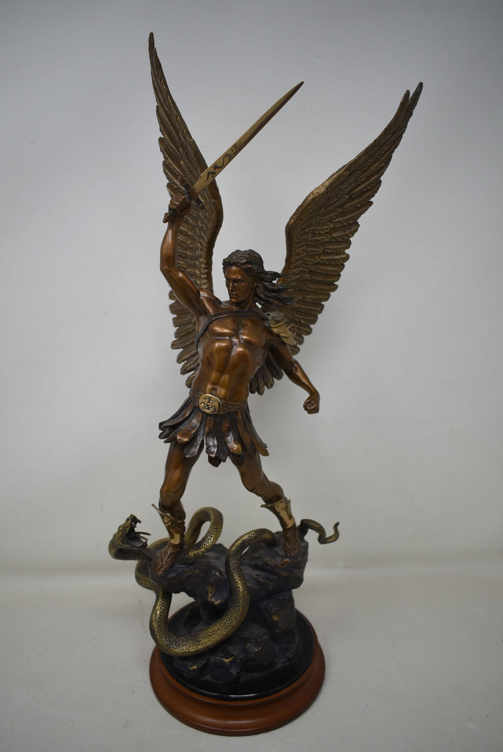 Ruth Thompson Bronze "Michael The Defender of God" 18": 18" Ruth Thompson Bronze "Michael The Defender of God". In excellent condition.