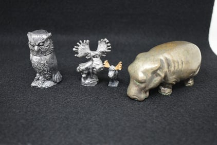 Group of Pewter and Metal Animals
