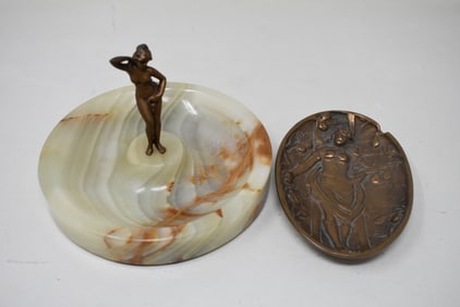 2 Vintage Nude Ashtrays