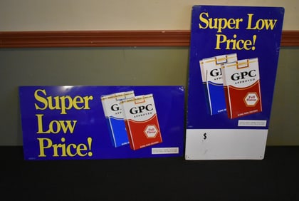 2 Vintage GPC Cigarettes Metal Signs