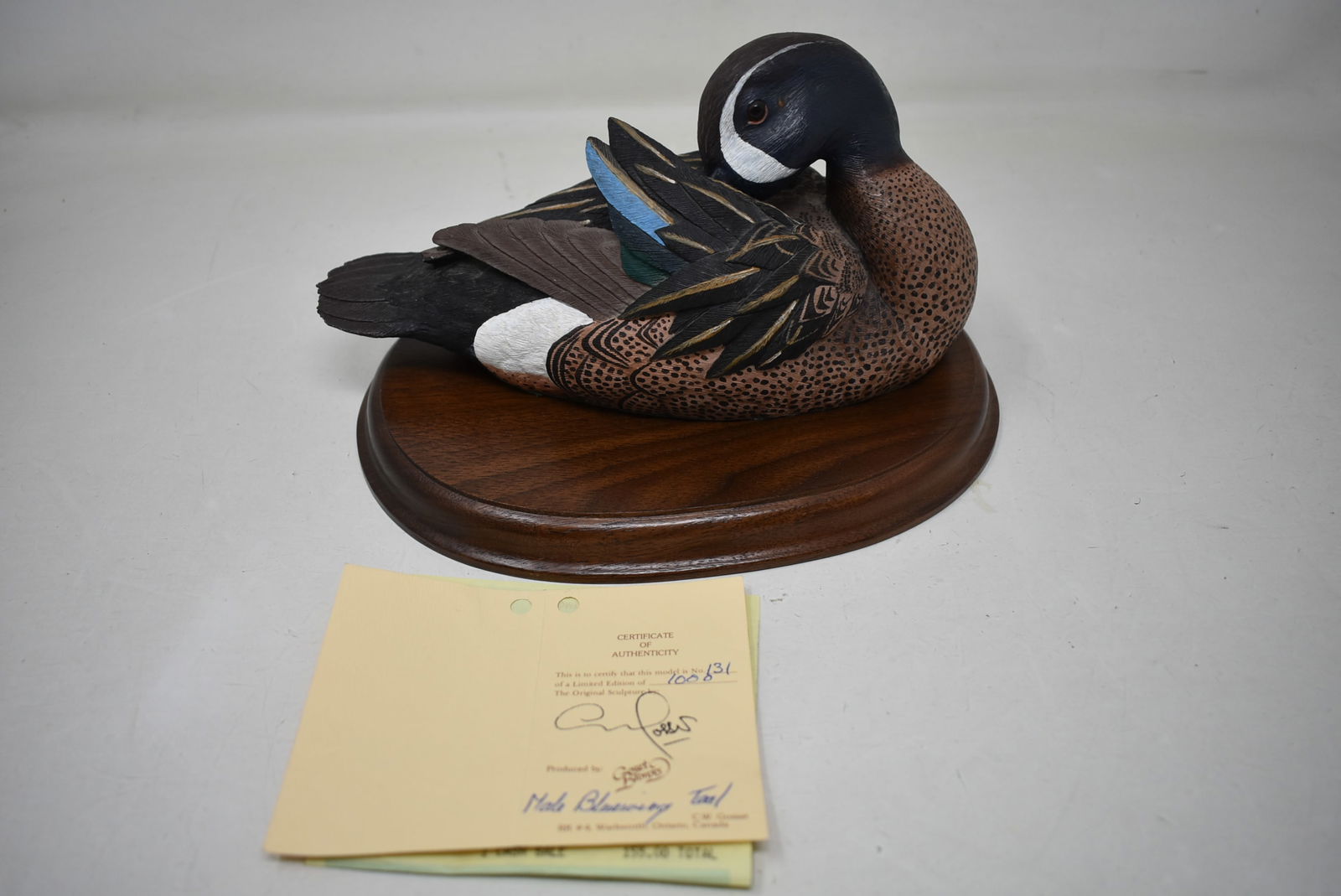 Christopher Gosset Sculpture Male Blue Wing Teal Duck COA (1 of 6)