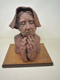Large Arlene Siegel Sculpture 13" Woman Praying