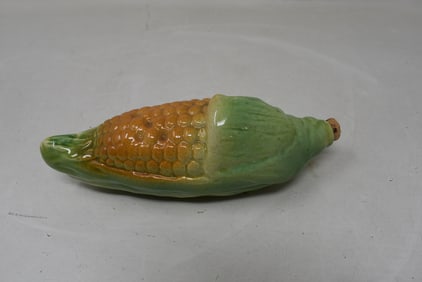 1800's Figural Faust Ear Corn Nipper Bottle Whiskey Flask with Cork NICE