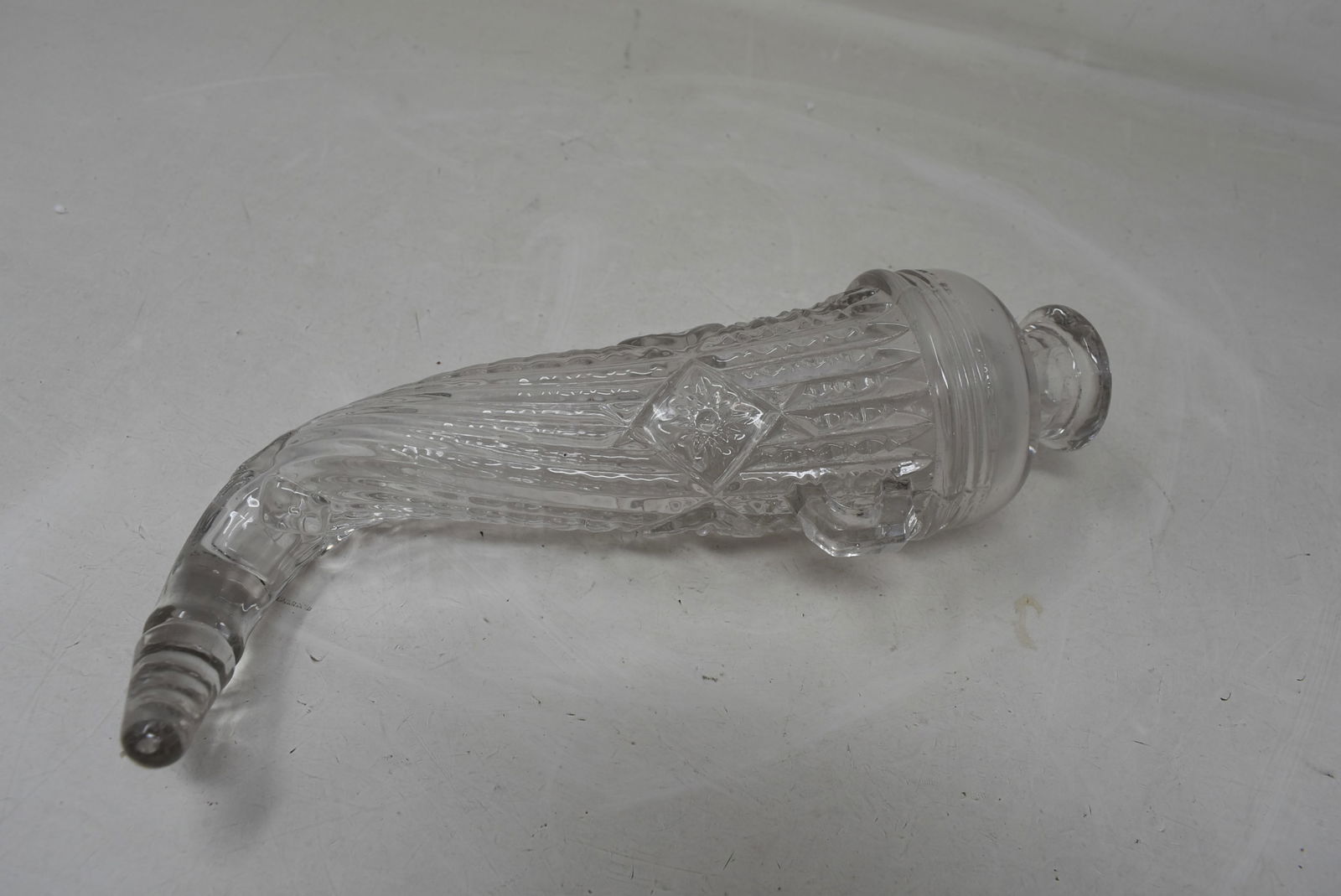 Vintage Glass Powder Horn Flask 9" (1 of 4)