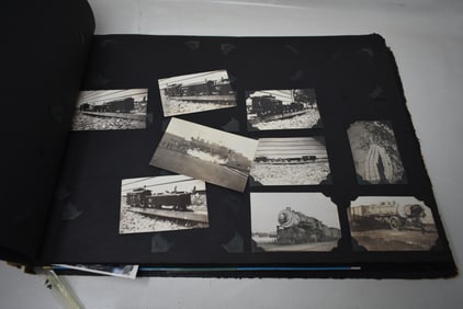 Vintage 1940s, 1950s Photo Album Filled with Backyard Steam Engine Pictures