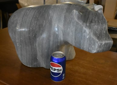 Large Marble Bear Sculpture by Gert Olsen Denmark 200+ lbs