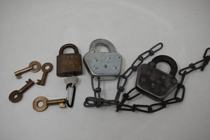 Group of Vintage Railroad Locks & Keys