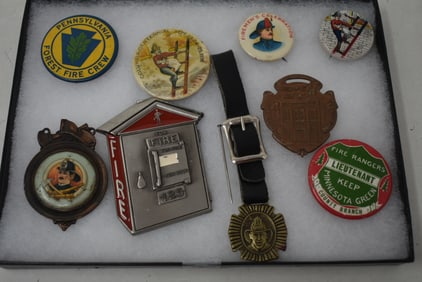 Collection of Fireman Related Vintage Small Items