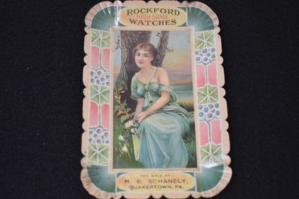 Vintage Rockford Watches Advertising Tip Tray H.B, Schanely Jewelers PA