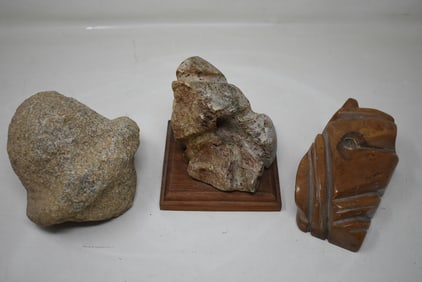 Native American Sharpening Stone & 2 Arrow Sharpeners