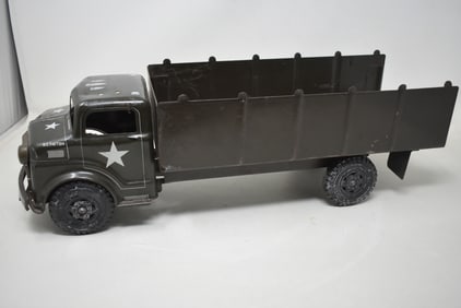 Vintage 1950s Marx Lamar Army Transport Truck Pressed Steel