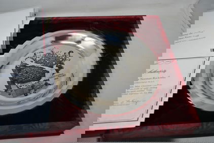 1973 Franklin Mint Sterling Silver Christmas Plate 6.2 oz