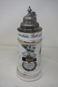 1912 1/2 Liter Regimental Beer Stein with Lithophane