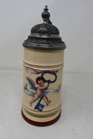 1/2 Liter Porcelain Beer Stein with Angel