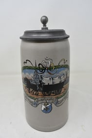 WWI Imperial German Occupied Valenciennes France Christmas stein 1 Liter Martin Pauson