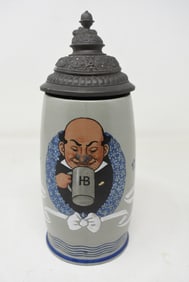 Mettlach Bavaria 1/2 Liter Beer Stein 3078 Man w HB Beer