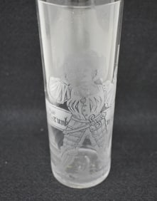 Vintage German Beer Glass Etched