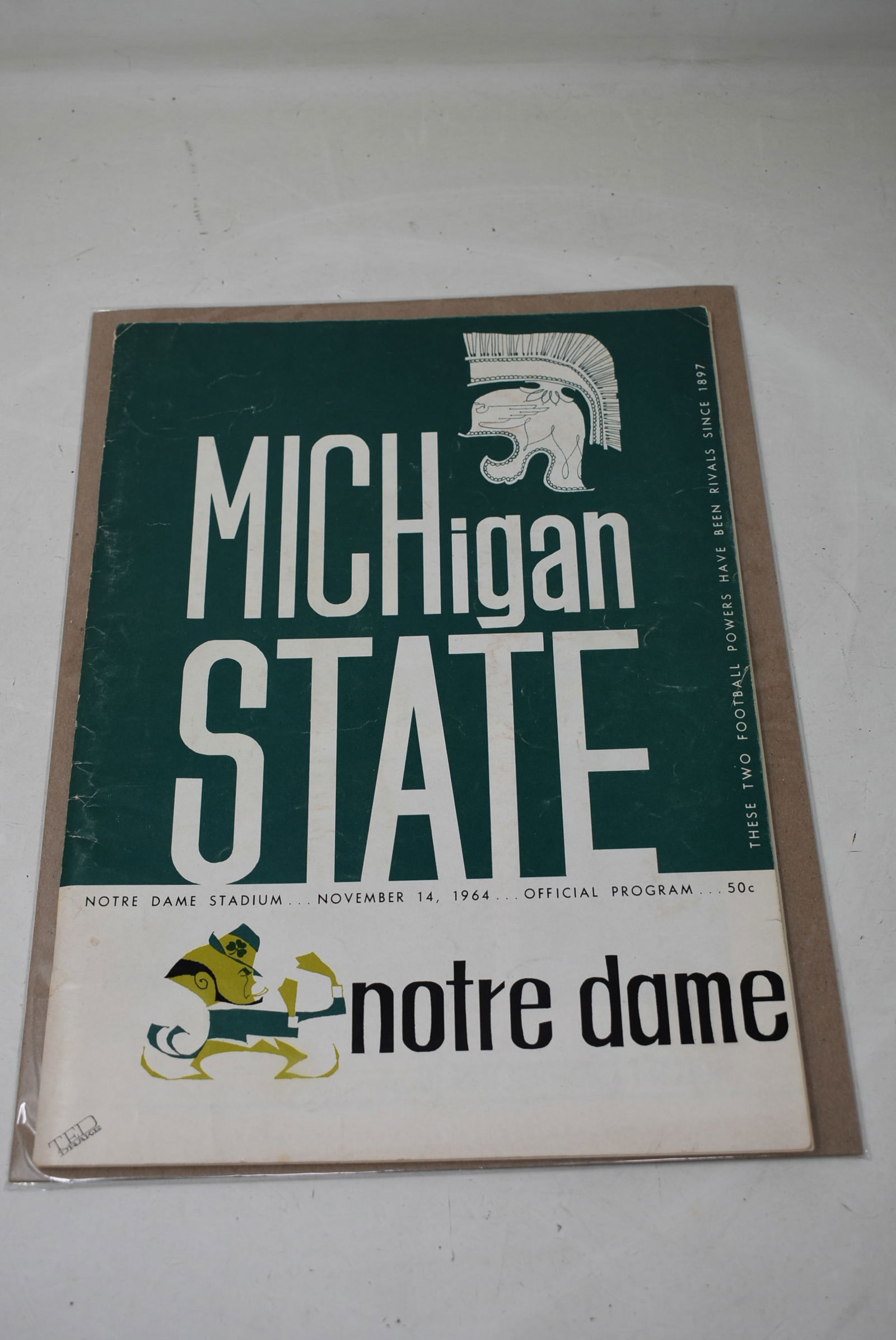 November 1964 Michigan State vs Notre Dame Football Program (1 of 4)