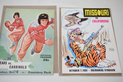 2 Vintage Football Programs, 1946 Bears & 1961 Missouri