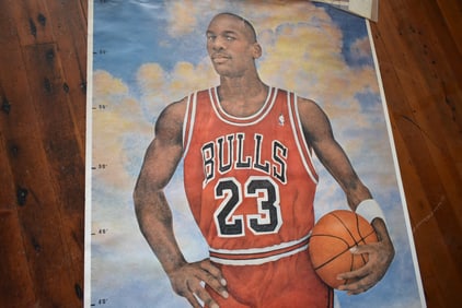 Vintage Life-Size Michael Jordan Chevy Growth Chart Poster