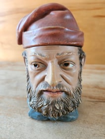 Vintage Bearded Man Lidded Tobacco Jar