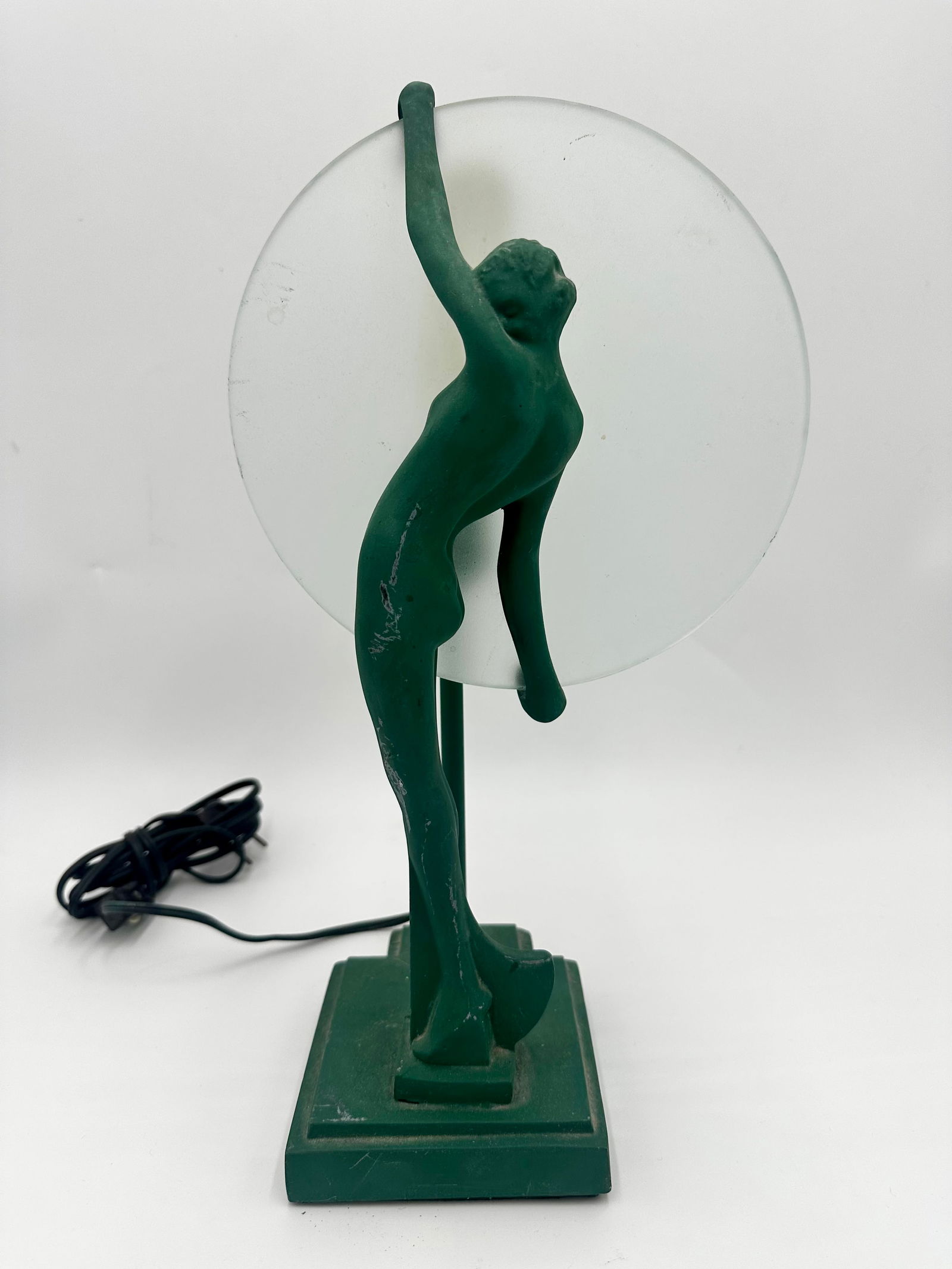 Art Deco Frankart Nude Woman Silhouette Lamp: Frankart by Sarsaparilla Nude Woman Silhouette Lamp (featured as shown in a page from the 1930 Catalogue) this however is the 1980s Sarsaparilla Reproduction. please see photos and bid accordingly. th