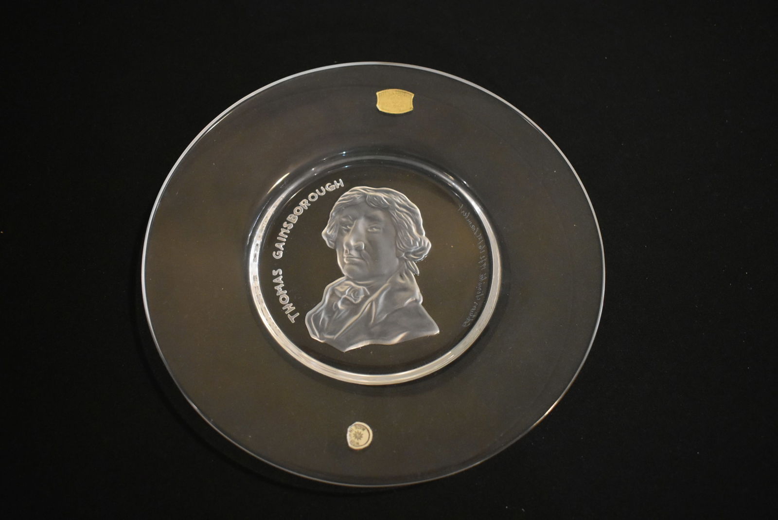 Limited Edition Val St Lambert Thomas Gainsborough Etched Glass Plate (1 of 5)