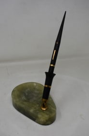 Shaeffer Marble Desk Set with Fountain Pen