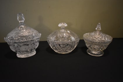 3 Crystal Covered Bowls