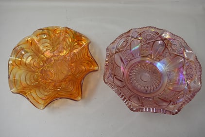 2 Carnival Glass Bowls
